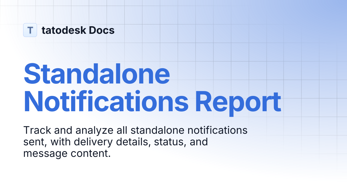 Standalone Notifications Report | tatodesk Docs