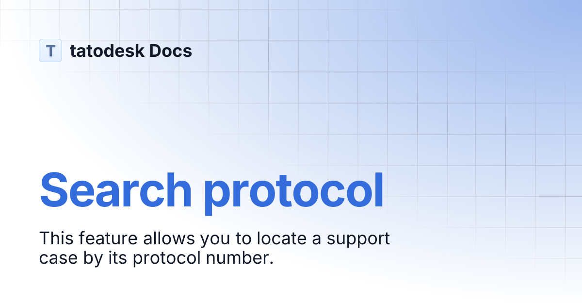 Search Protocol | tatodesk Docs