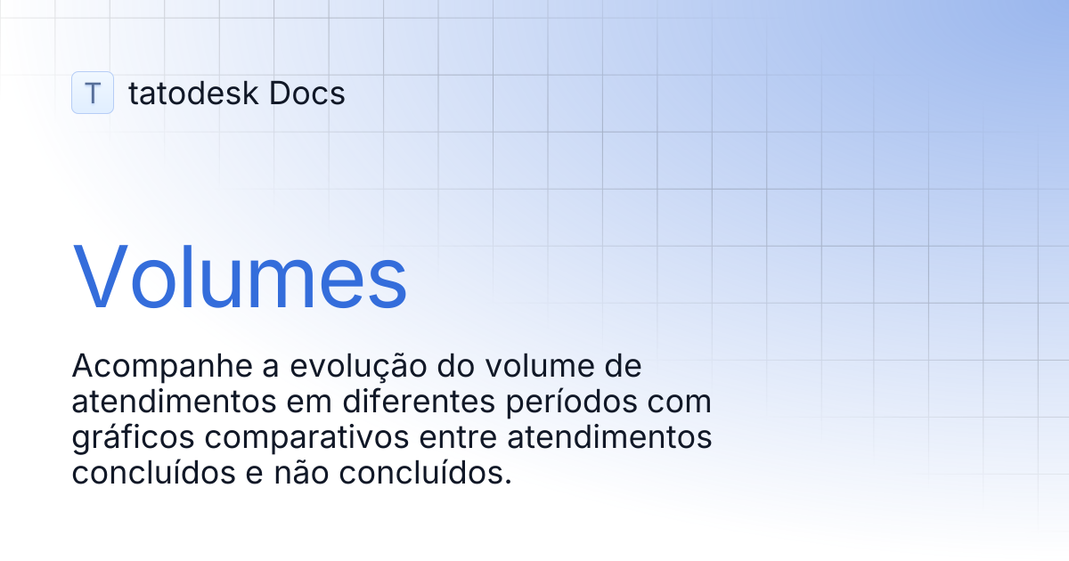 Volume de Atendimentos | tatodesk Docs